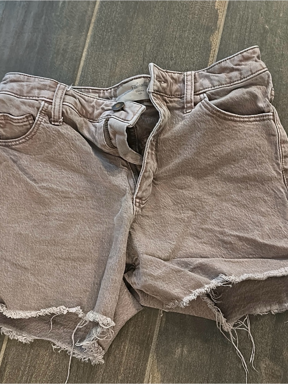 Target Women’s Taupe Frayed Hem Denim Shorts